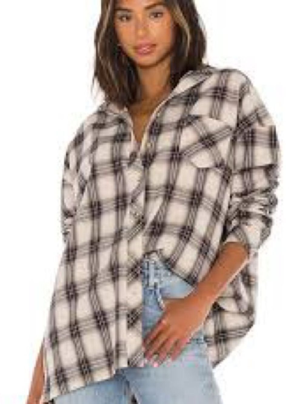 Lovers + Friends Gela plaid flannel button-down shirt S